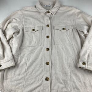 Sonoma Goods For Life Men’s XL Cream Shacket Shirt Jacket Cotton Blend